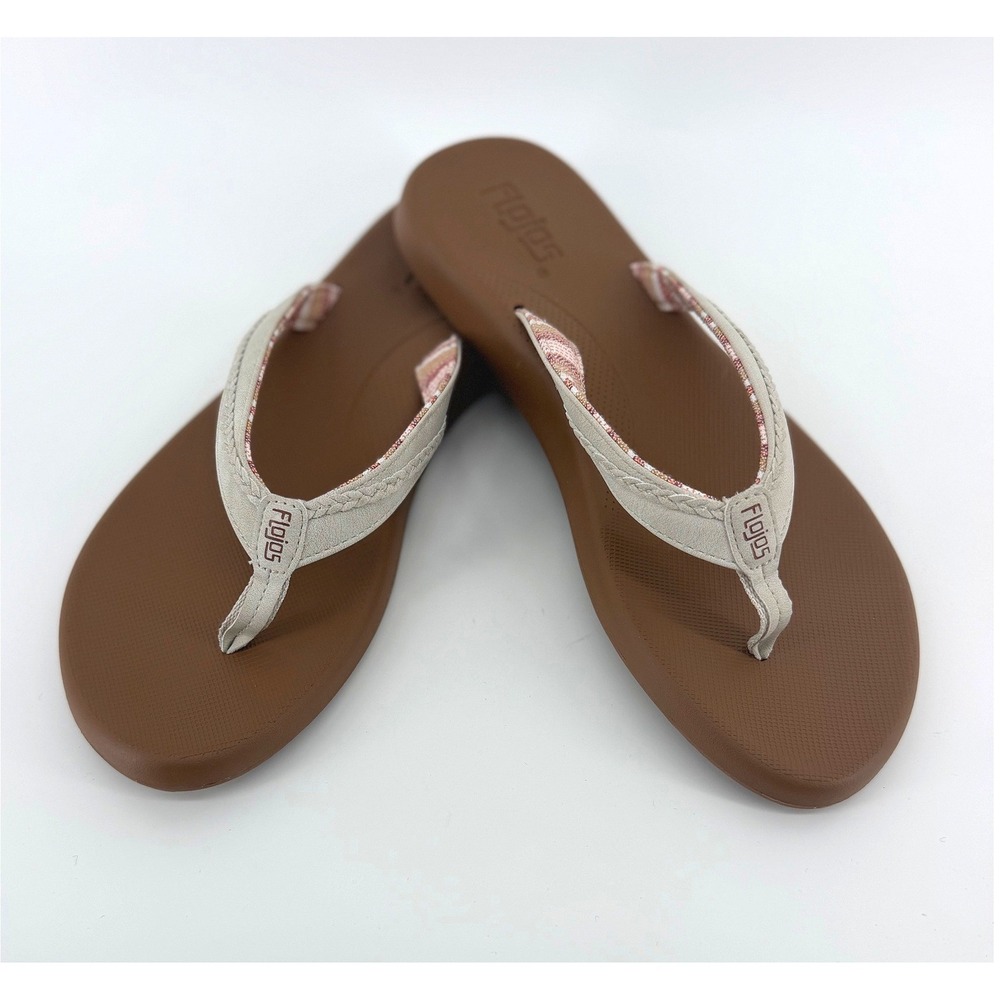 New without tags Flojos Womens Brown Braided Thong Sandals Flip Flops Size 9